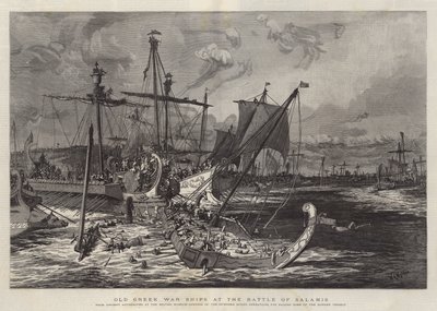 Old Greek War Ships at the Battle of Salamis by William Lionel Wyllie